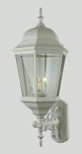  51000 WH - Classical Collection, Traditional Metal and Beveled Glass, Armed Wall Lantern Light